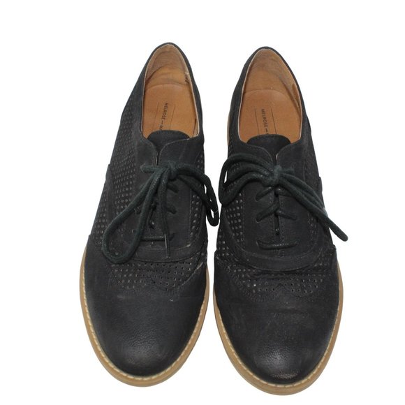 Melrose And Market Womens Size 7M Black Classic Perforated Oxfords Shoes - Picture 7 of 12